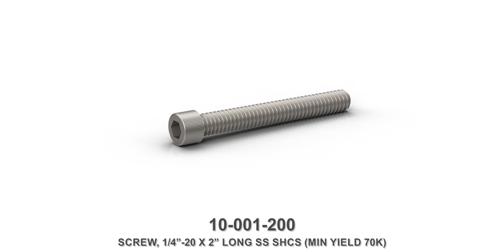 1/4"-20 x 2" Long Stainless Steel SHCS Screw