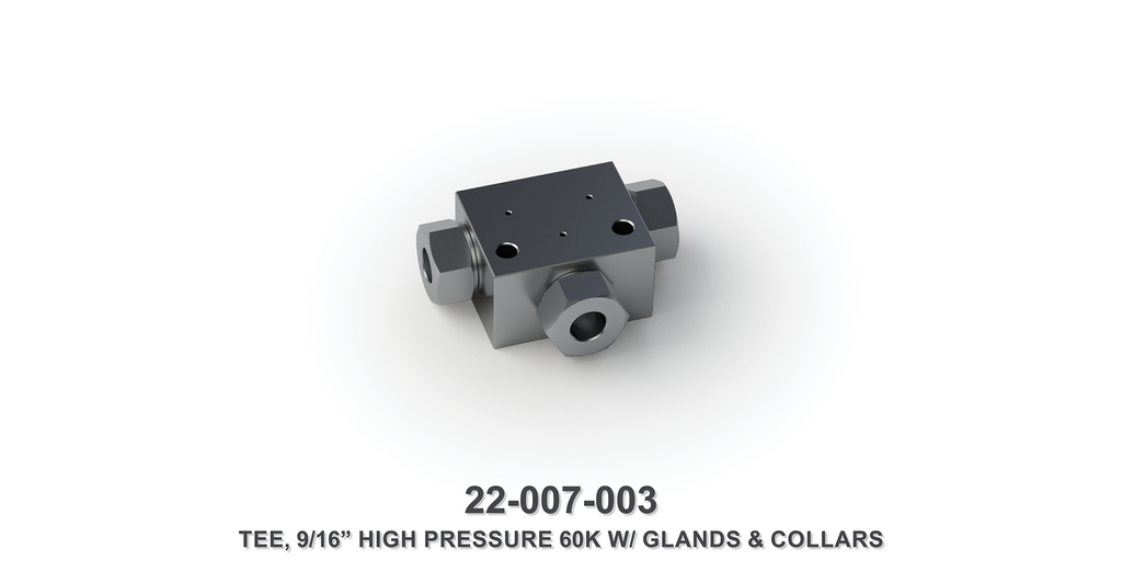 60K 9/16" HP Tee with Glands and Collars