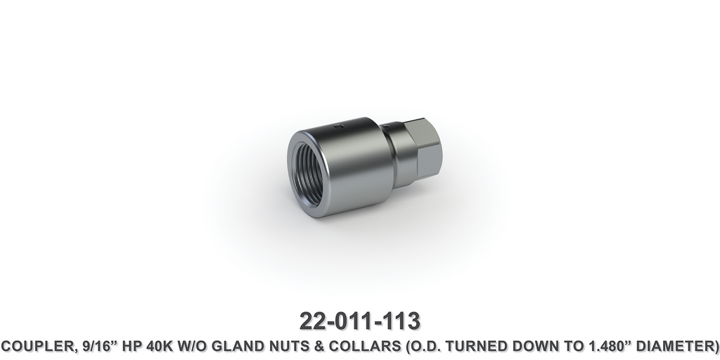40K HP 9/16" Coupler without Gland Nuts and Collars
