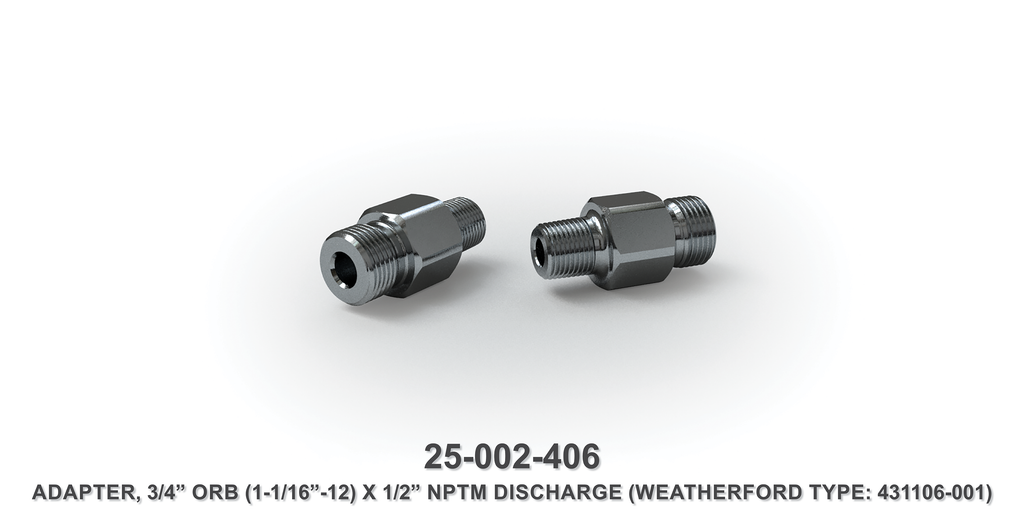 3/4" Orb x 1/2" NPTM Discharge Adapter - Weatherford Type