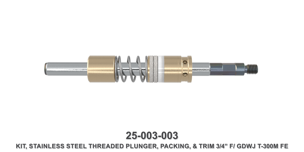 3/4" Stainless Steel Threaded Plunger Kit - Gardner Denver / Butterworth Type