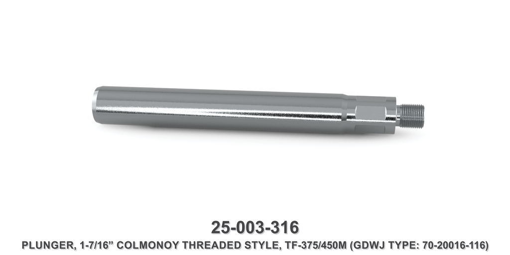 15K 1-7/16" TF-375M/450M Colmonoy Threaded Style Plunger - Gardner Denver / Butterworth Type