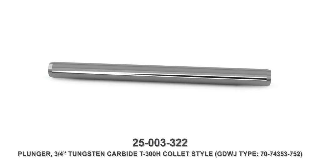 3/4" Tungsten Carbide Collet Style Plunger - Gardner Denver / Butterworth Type