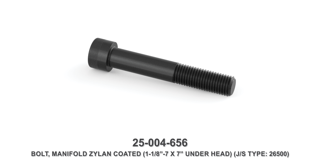 1-1/8"-7 x 7" Under Head Zylan Coated Manifold Bolt - Jetstream Type