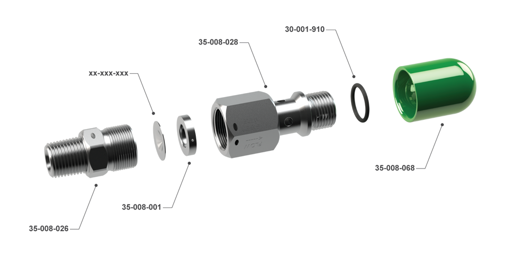 15K psi RUPTURE DISC HOLDER W/ SAFETY SHROUD