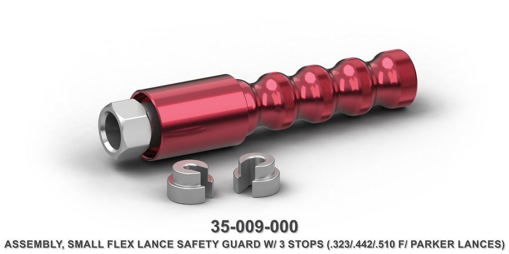 Small Flex Lane Safety Guard Assembly with 3 Stops