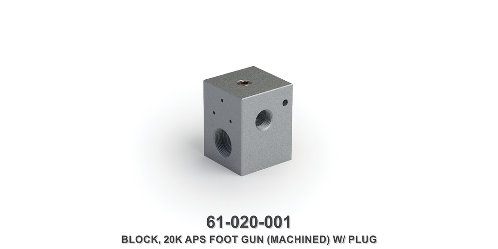 Machined 20K Foot Gun Block with Plug