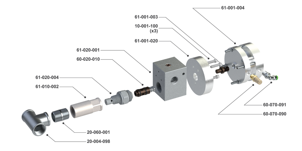 20K Air Diverter Valve without Base Plate or Riser Block