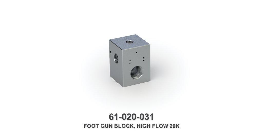 20-22K Machined High Flow Foot Gun Block