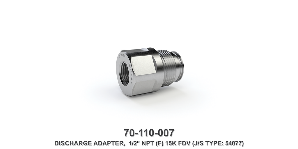 15K 1/2" NPTF Flow Divider Valve Discharge Adapter