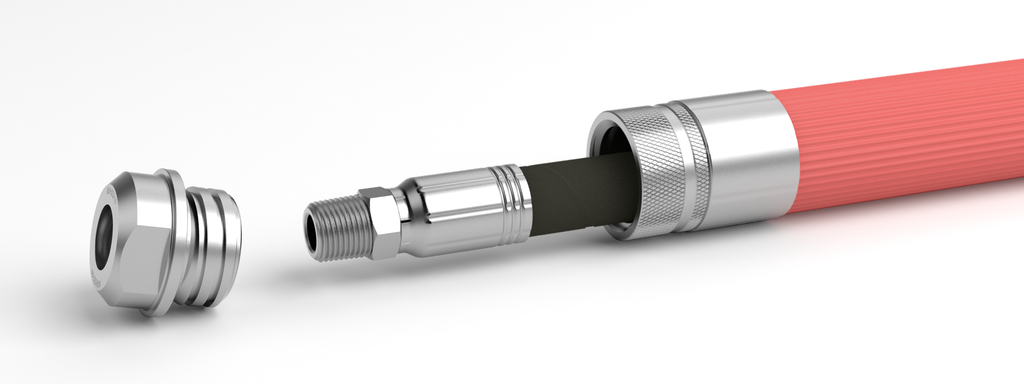 15-40K psi SCREW TYPE WHIP HOSE W/ SAFETY SHROUD