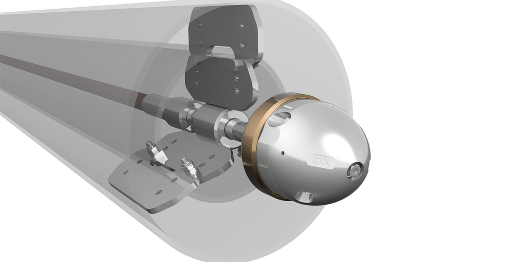 StoneAge 6" Badger with Centralizer in Pipe