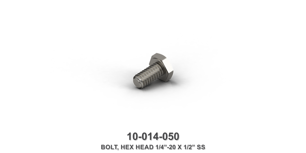 1/4"-20 x 1/2" Stainless Steel Hex Head Bolt