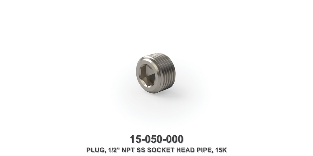 15K 1/2" NPT SS Socket Head Pipe Plug