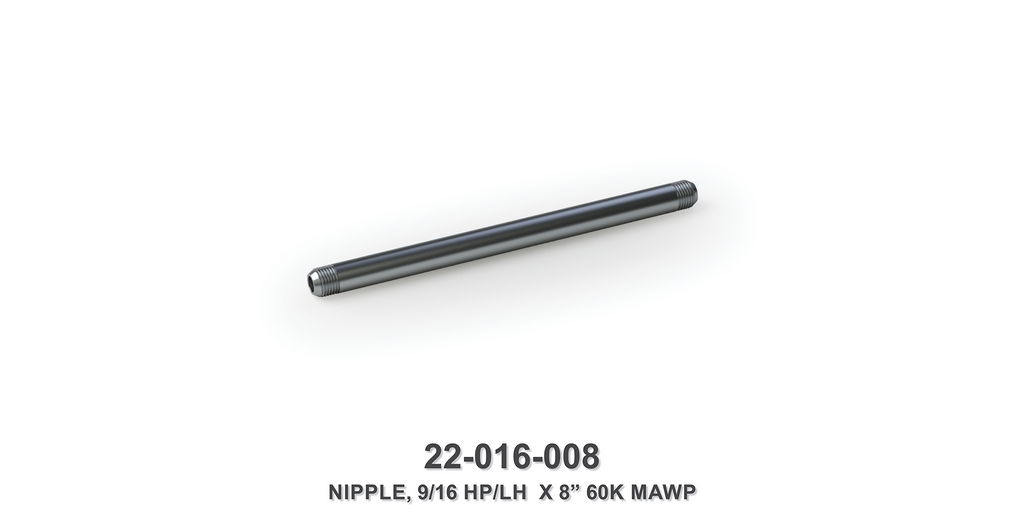 60K 9/16" MAWP HP/LH x 8" Nipple