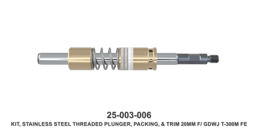 20 mm Stainless Steel Threaded Plunger Kit - Gardner Denver / Butterworth Type