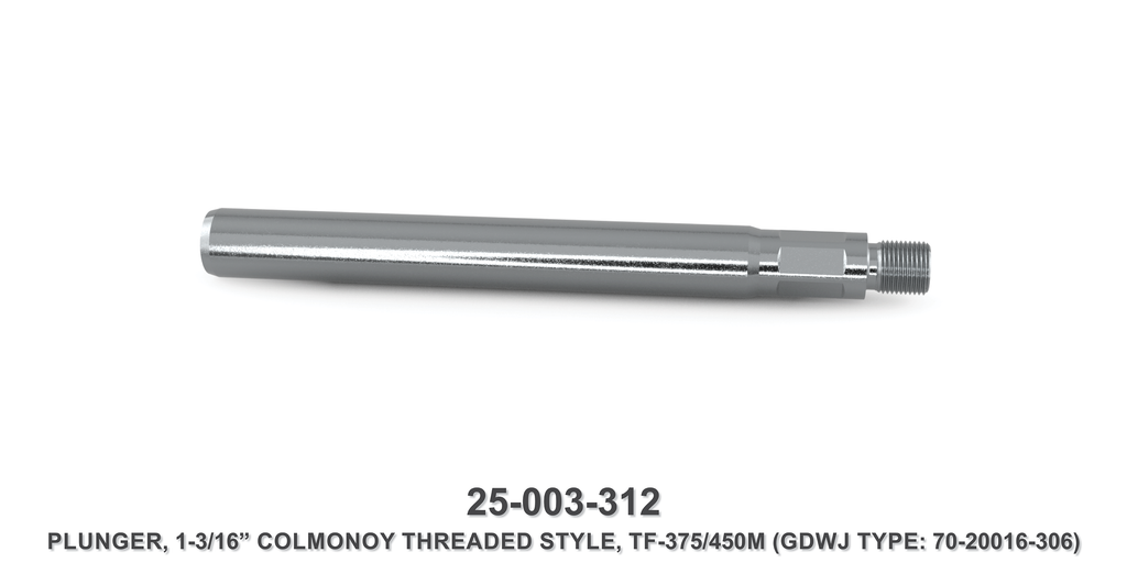 15K 1-3/16" TF-375M/450M Colmonoy Threaded Style Plunger - Gardner Denver / Butterworth Type