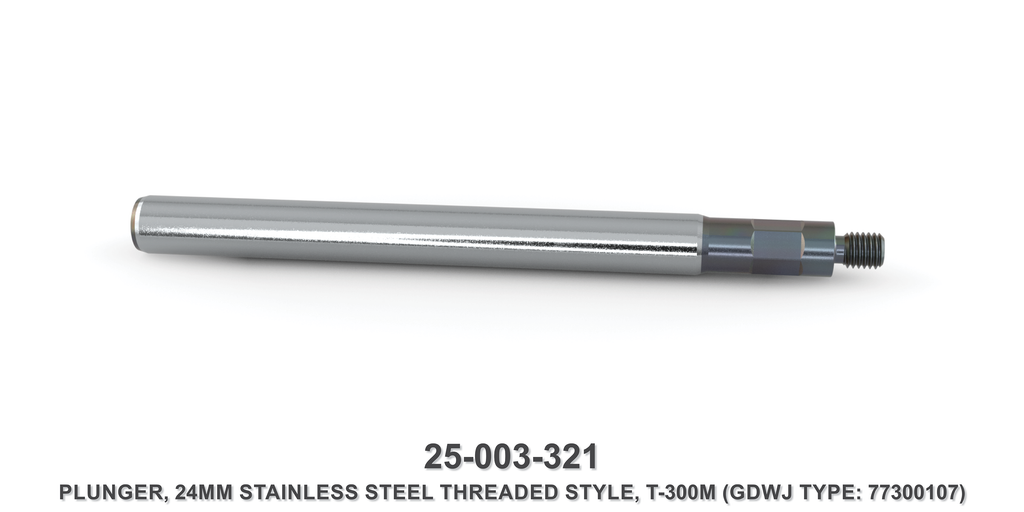 24 mm Stainless Steel Threaded Style Plunger - Gardner Denver / Butterworth Type